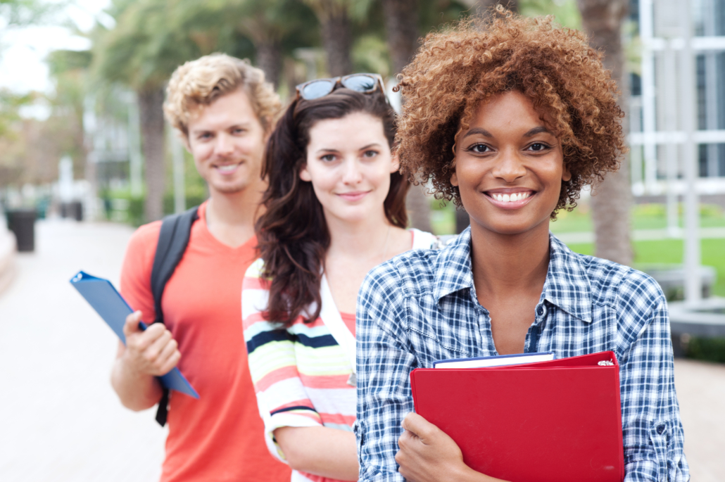 Happy group of college students